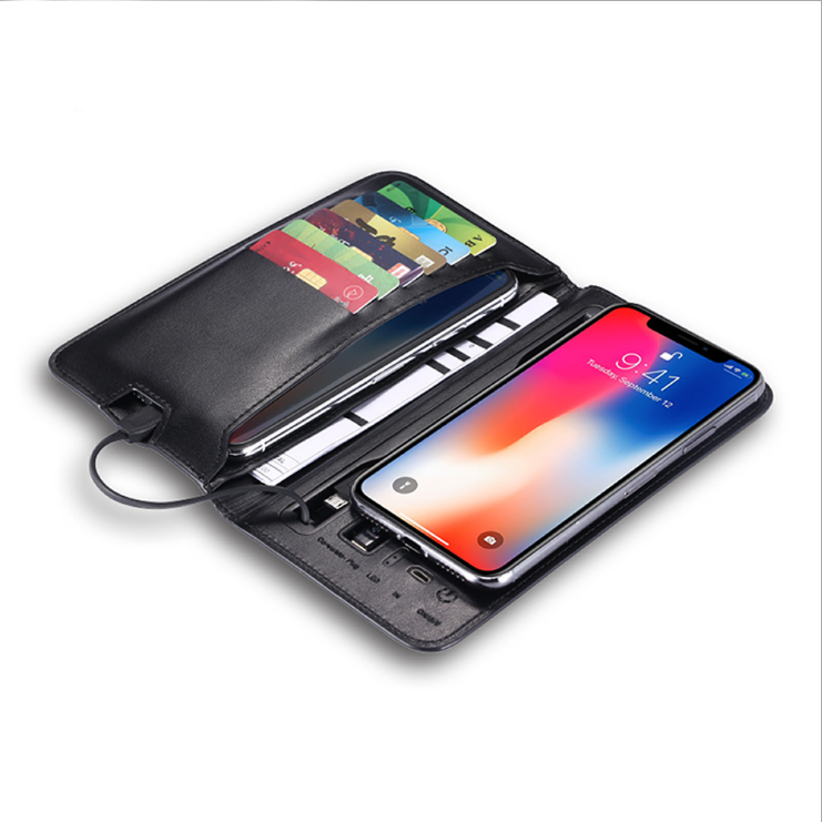 Charging wallet with mobile power portable with own line charging treasure card wallet wallet business